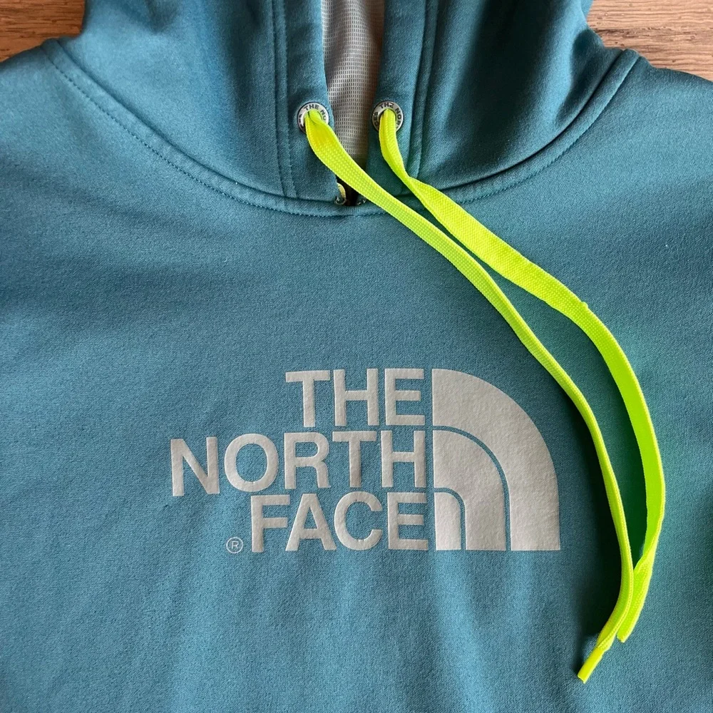 The North Face Men’s Hooded Sweatshirt Drawstring Kangaroo Pocket Teal Green XL